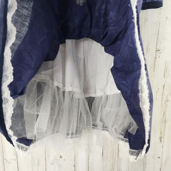 Rare Editions Rose Print Dress Blue Size 4 - Picture 6 of 9